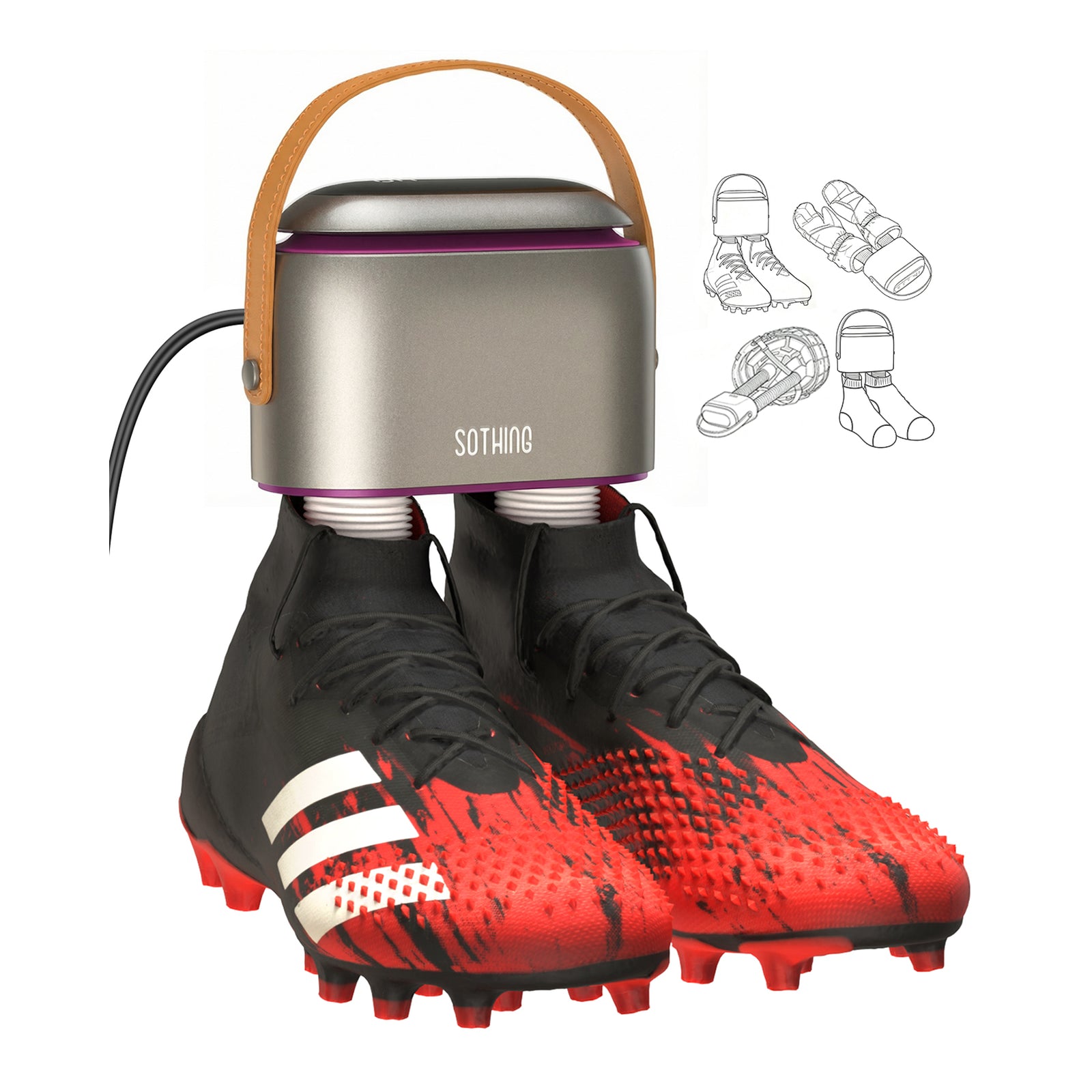 Ultra Rose sobre botas de fútbol